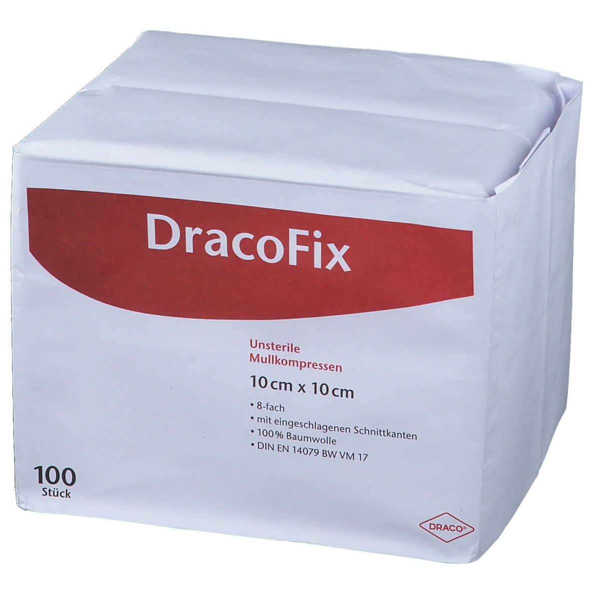 DracoFix Mullkompressen unsteril 8fach 10x10cm