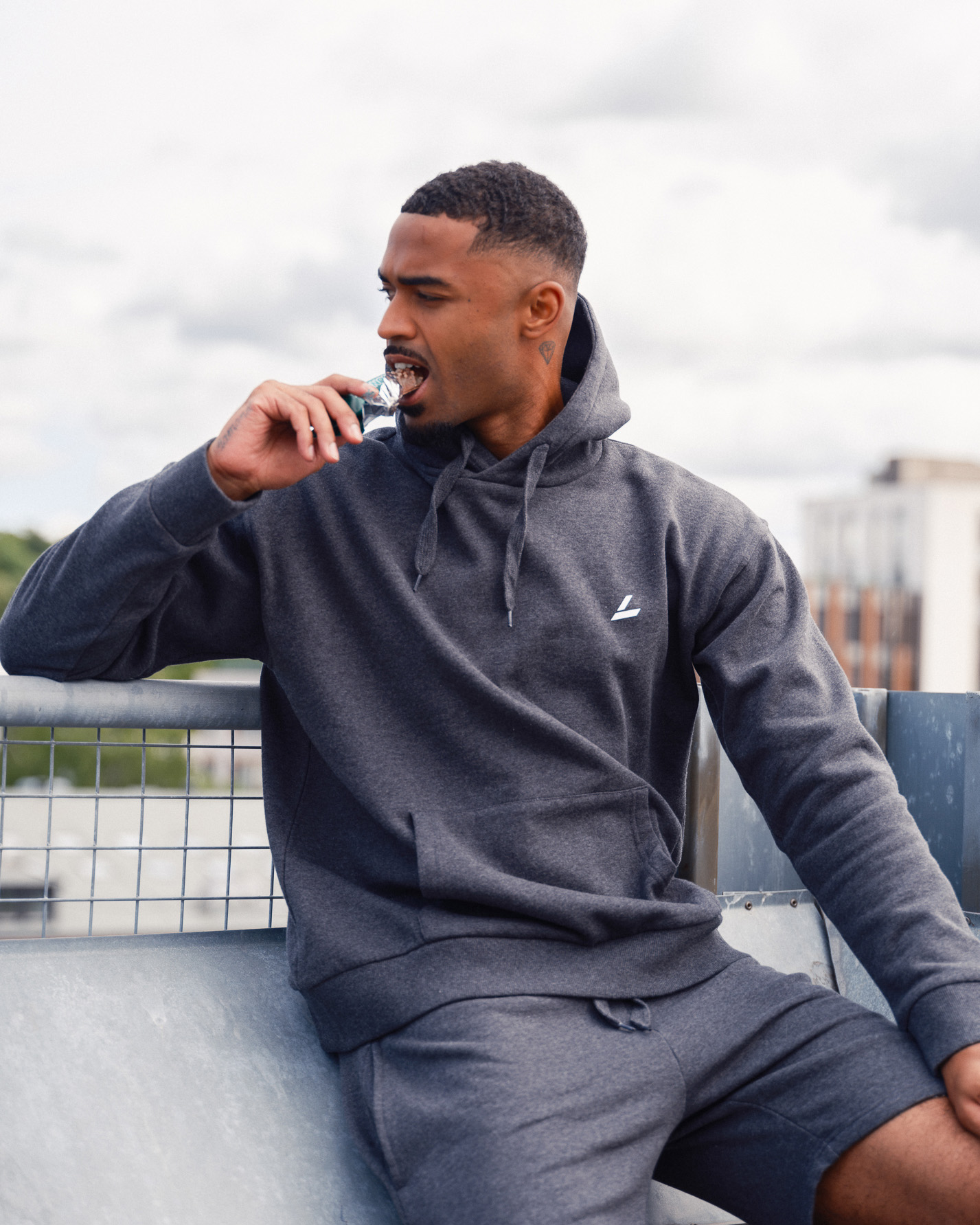 LEVITY Core Sweat Hoodie Dark Grey Melange