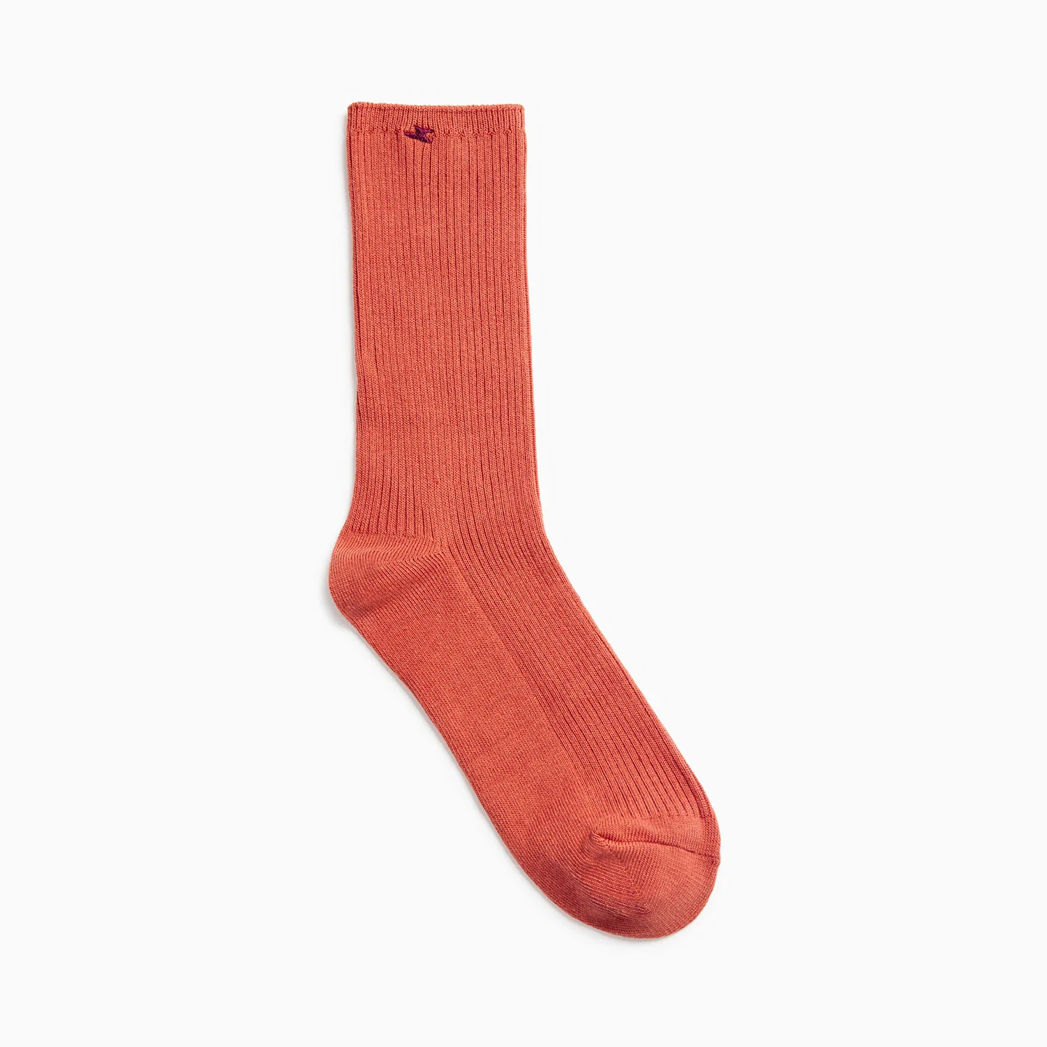 Chaussettes-Chaussettes Ella brique côtelées