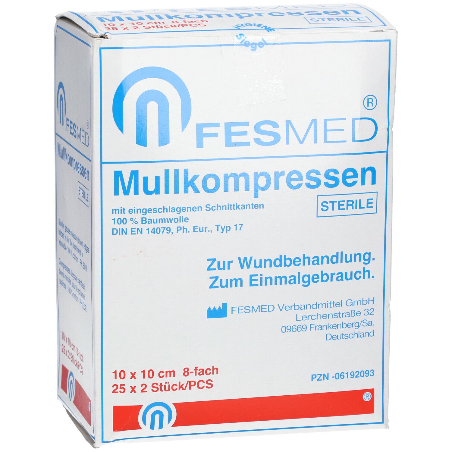 FESMED Mullkompressen 10 x 10 cm 8fach steril