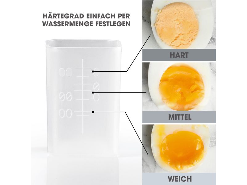 GOURMETmaxx Eierkocher Kompakt 2.0 Silber, 2 Eier Kompakter Eierkocher