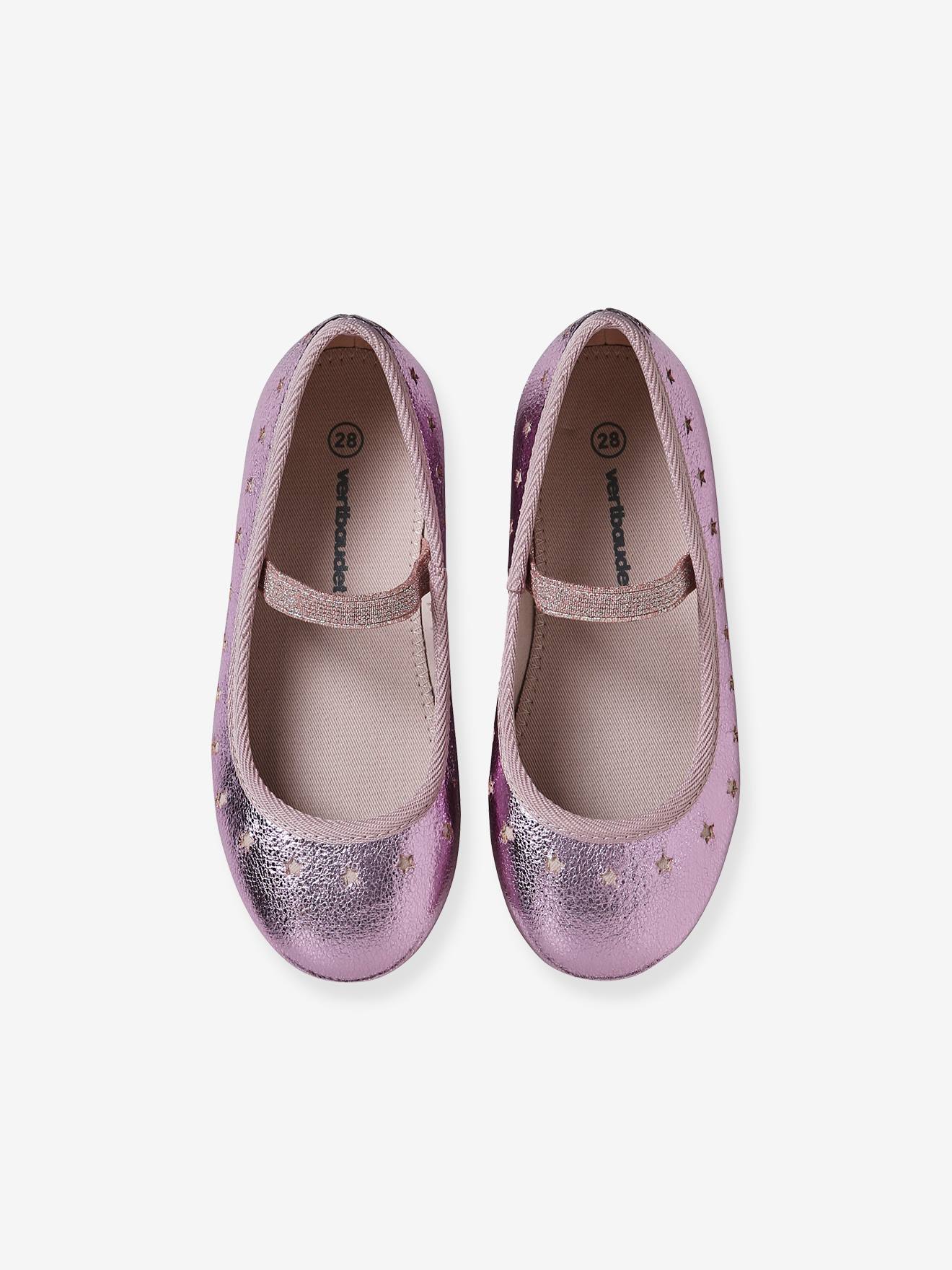 Sapatilhas de ballet iridescentes para meninas, douradas