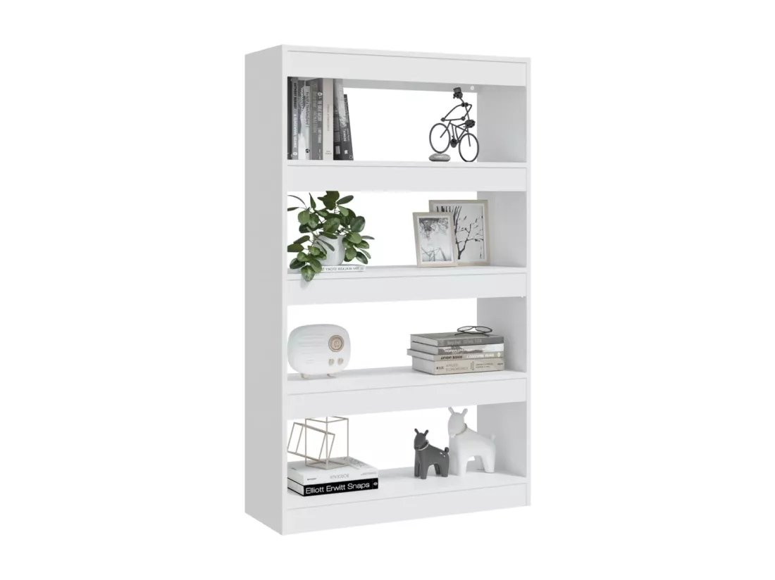 Bibliothèque/Cloison blanc 80x30x135 cm bois d'ingénierie