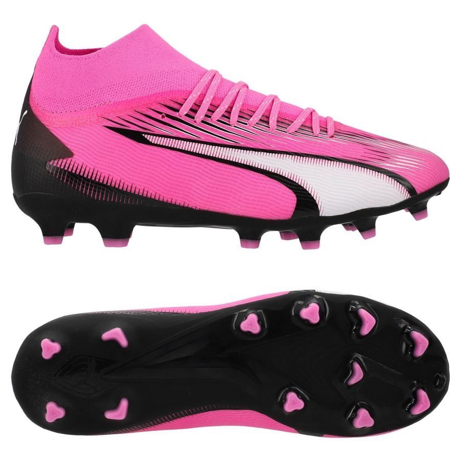 PUMA Ultra Pro FG/AG Phenomenal - Poison Pink/Blanc/Noir Enfant