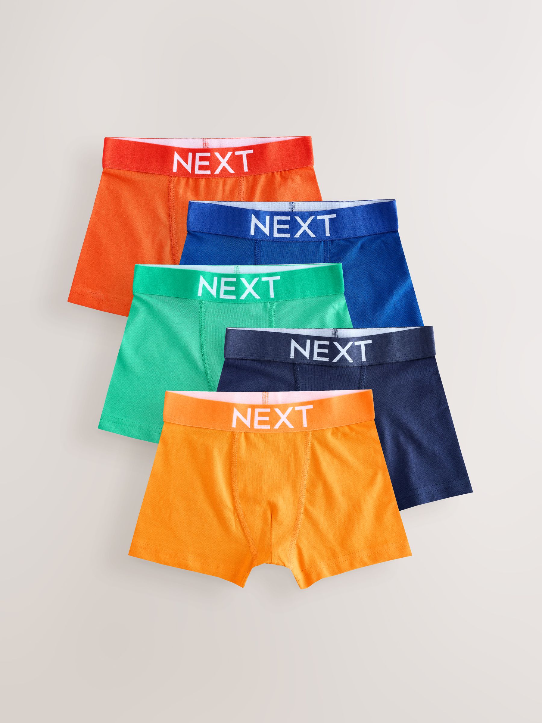 Heldere effen kleur - Verpakking van 5 trunks (1,5-16jr)