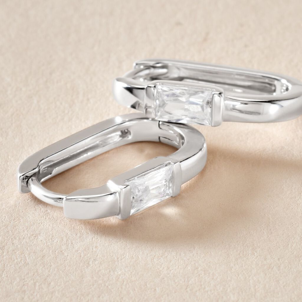 Créoles Celyn Argent Rhodié Oxyde De Zirconium
