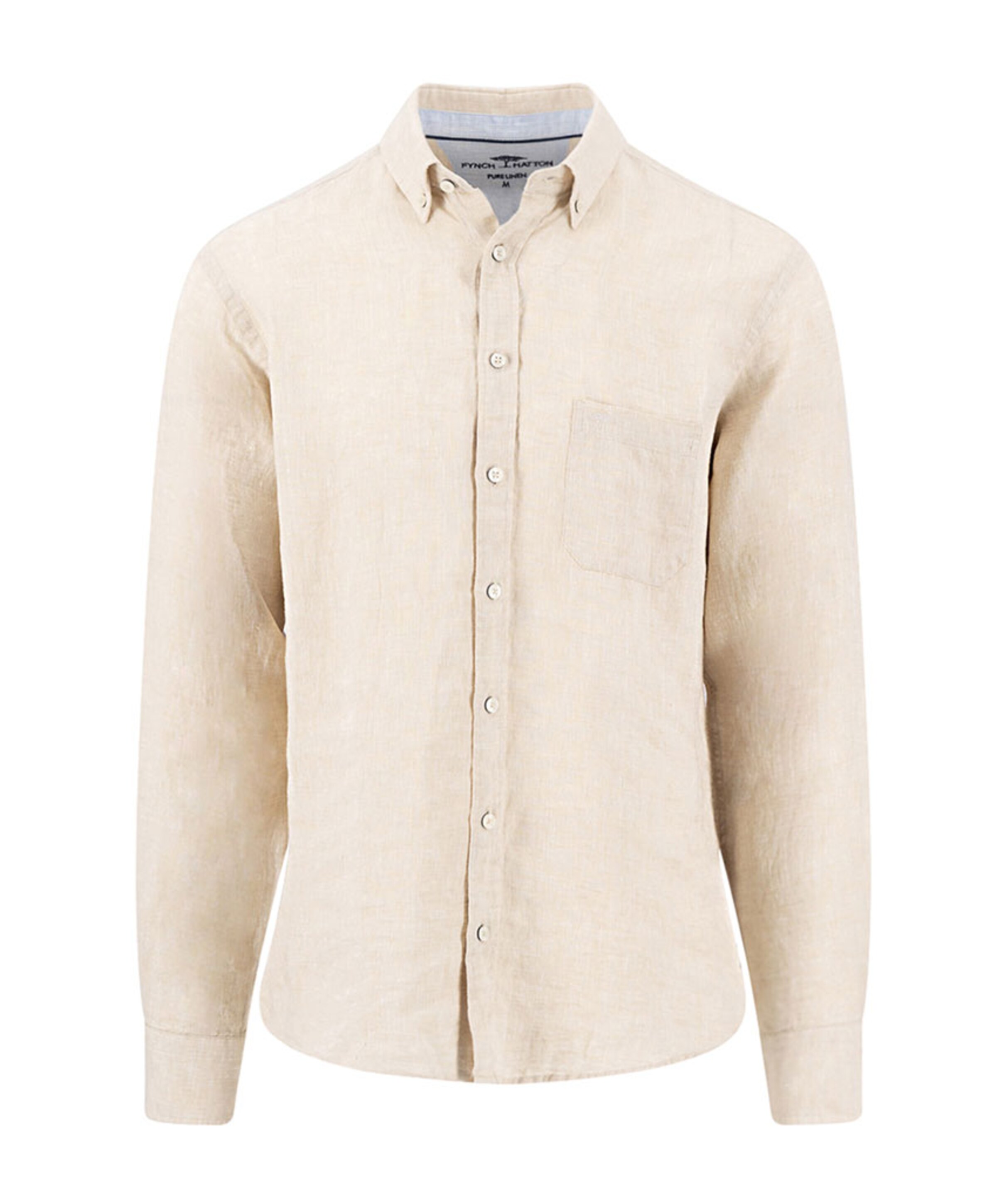 Fynch-Hatton Heren overhemd lange mouw beige