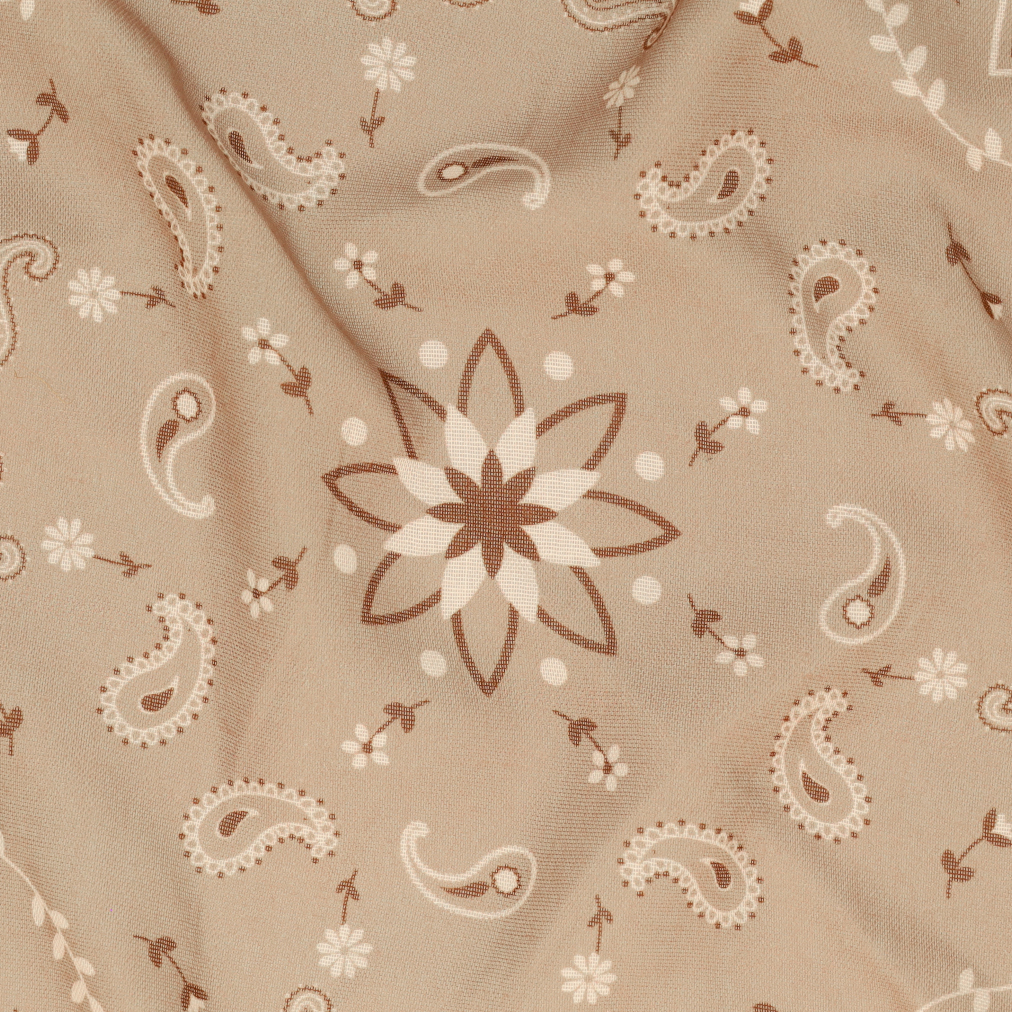 Beige sjaaltje met wit- en bruine details