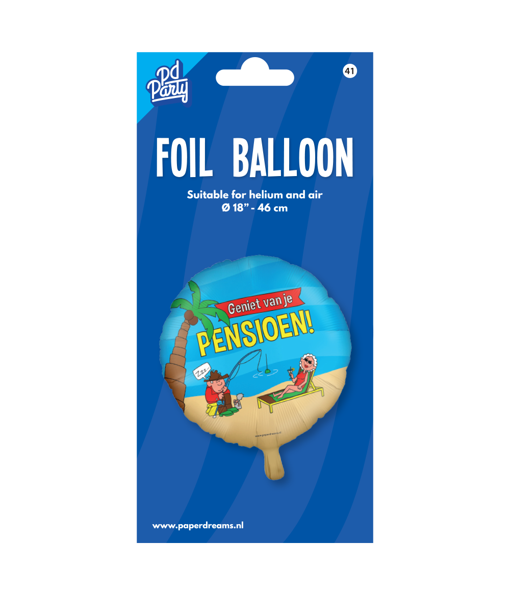 Helium Ballon Pensioen Cartoon Leeg 30cm