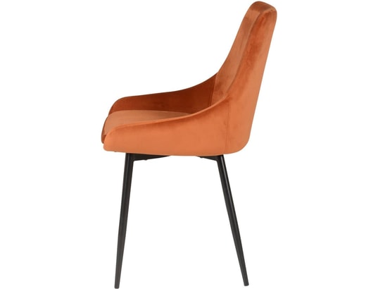CONCEPT1 - Chaise Lot de 2 C. Bari cognac velours