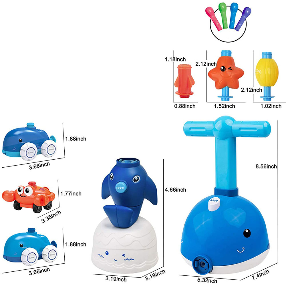 (23-tlg. Set) Lustige Kinder Ballon Launcher Luftpumpe Erziehungs Wissenschaft Antriebskraft   Ballone - Blau