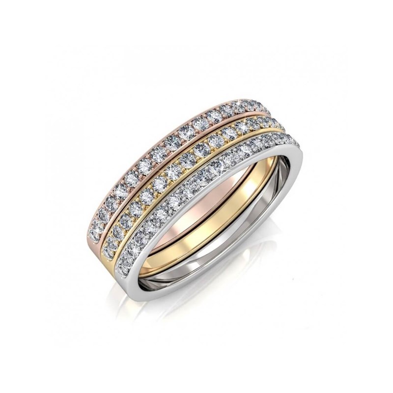 Bague Trinity - Argenté et Multi