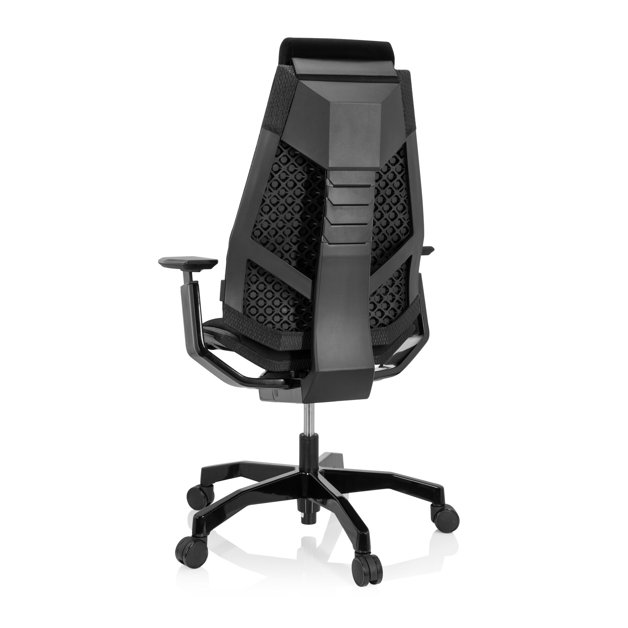High End Bürostuhl GENIDIA BLACK Stoff mit Armlehnen hjh OFFICE