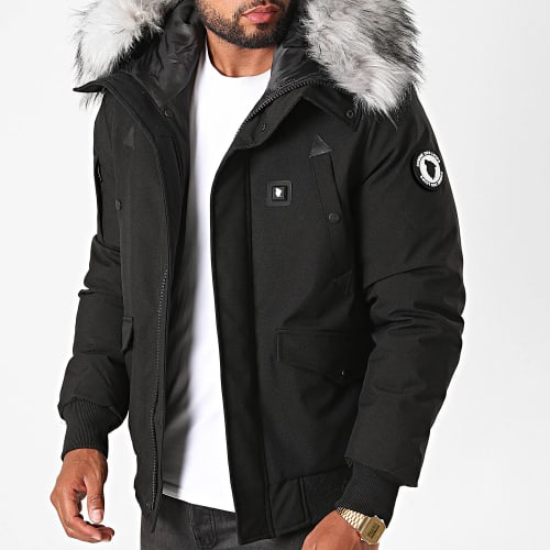 Parka Fourrure Chauffante Slim Fit Chicago Noir Gris