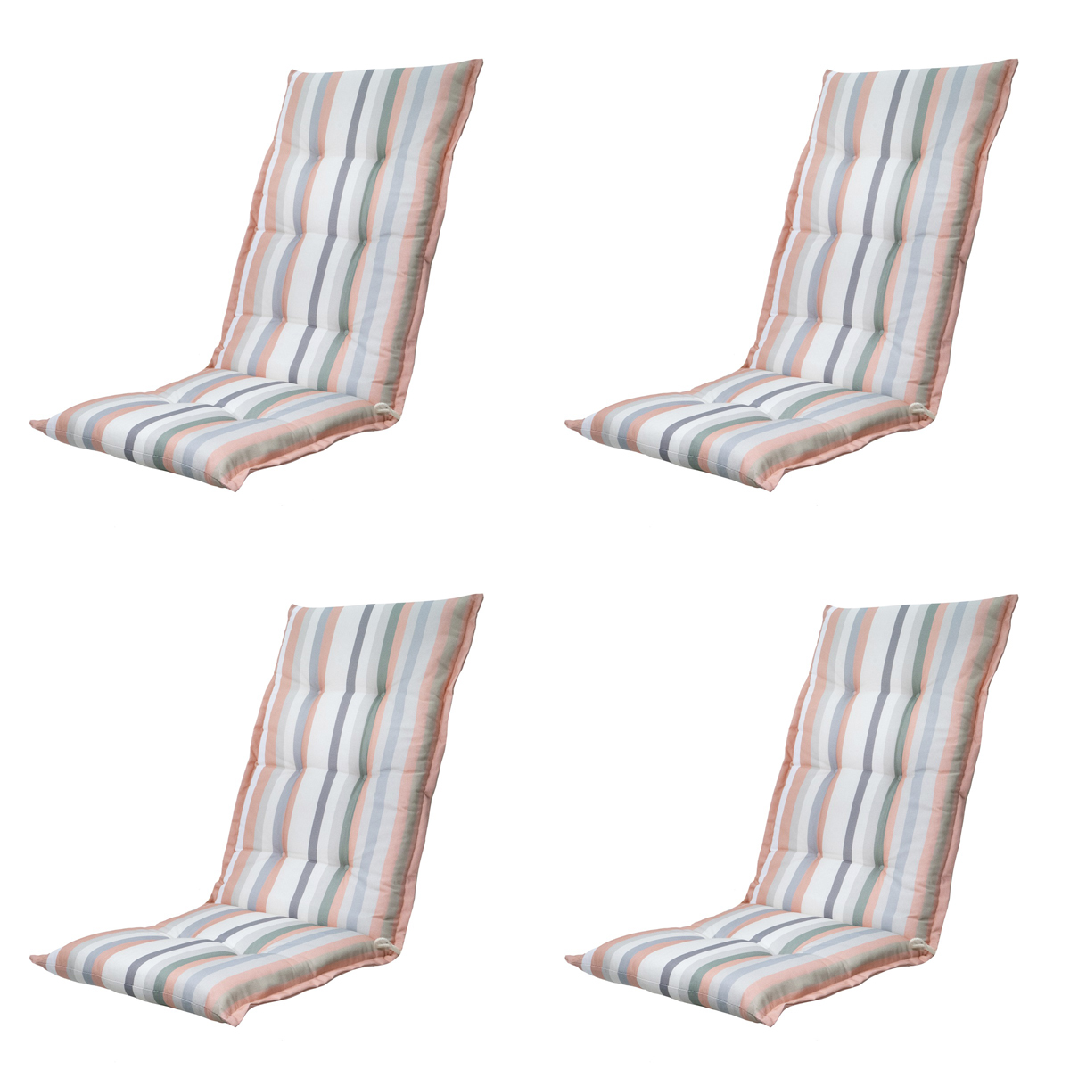 Madison Righe salmone Tuinstoelkussen - Set van 4