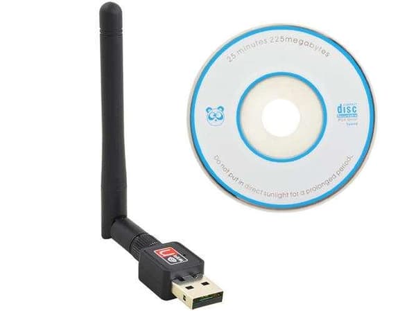 Trådløst USB-nettverkskort - WiFi-adapter med antenne (300 Mbps)