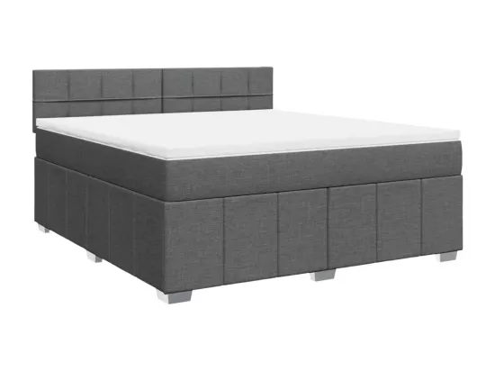 Sommier à lattes de lit avec matelas Gris foncé 180x200cm Tissu