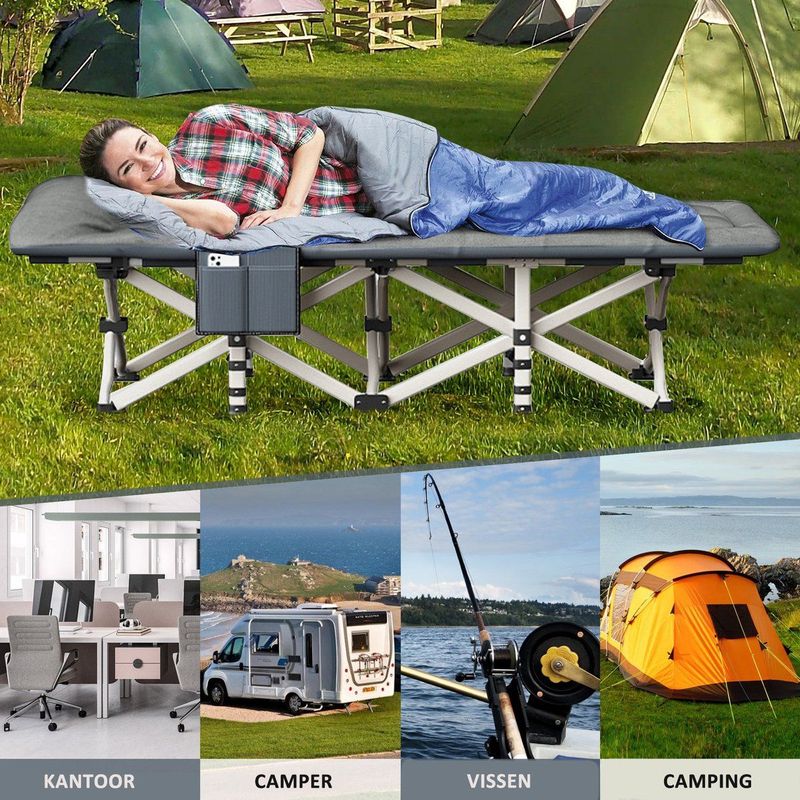 CALIYO - Sarah - Plooibed - Draagbaar Opklapbed - 68x190cm - Draagvermogen 200KG