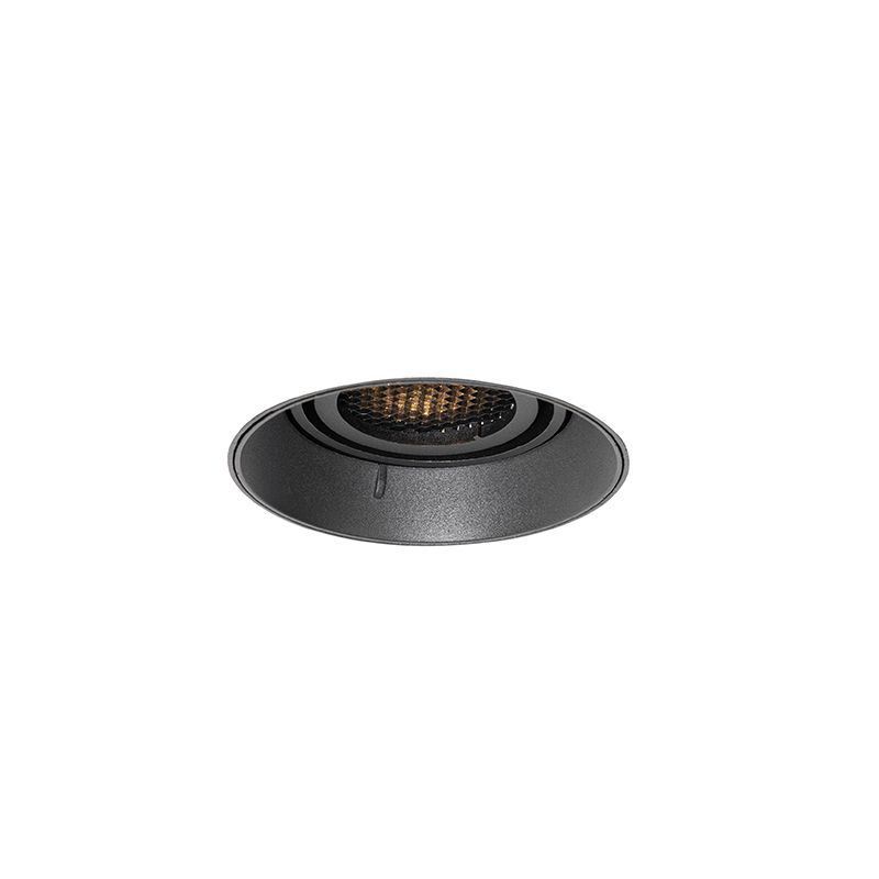 Set van 6 Moderne inbouwspot zwart GU10 rond trimless - Oneon Honey