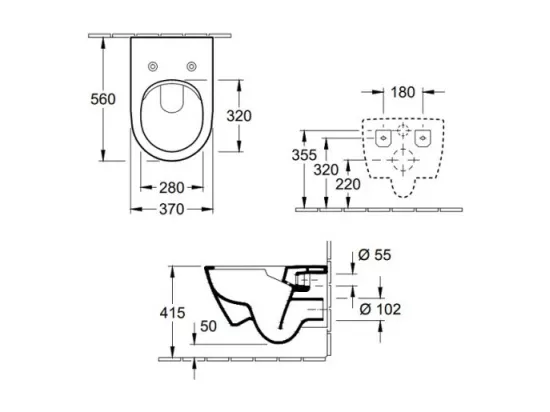 WC suspendu sans bride VILLEROY ET BOCH Subway 2.0 + abattant