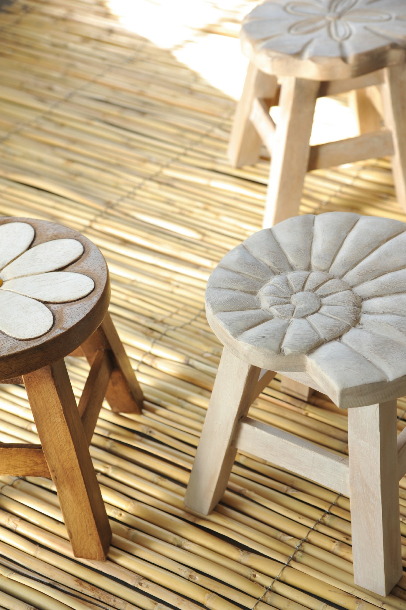 Hocker mit Motiv 'Schnecke', natur, Ø 25 cm, H 25 cm von fischer's lagerhaus