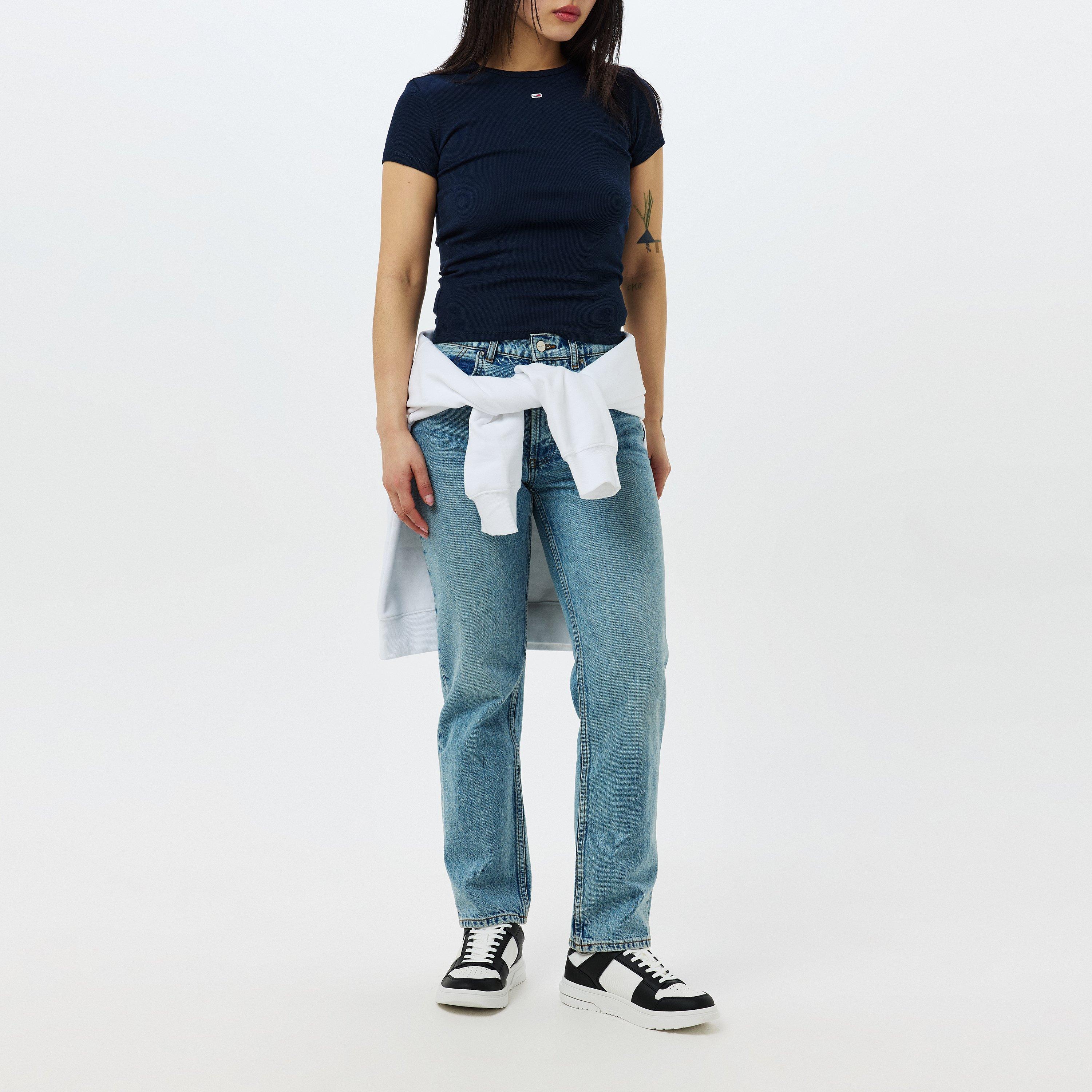 Tommy Jeans Short Sleeve Logo Ribbed T Shirt