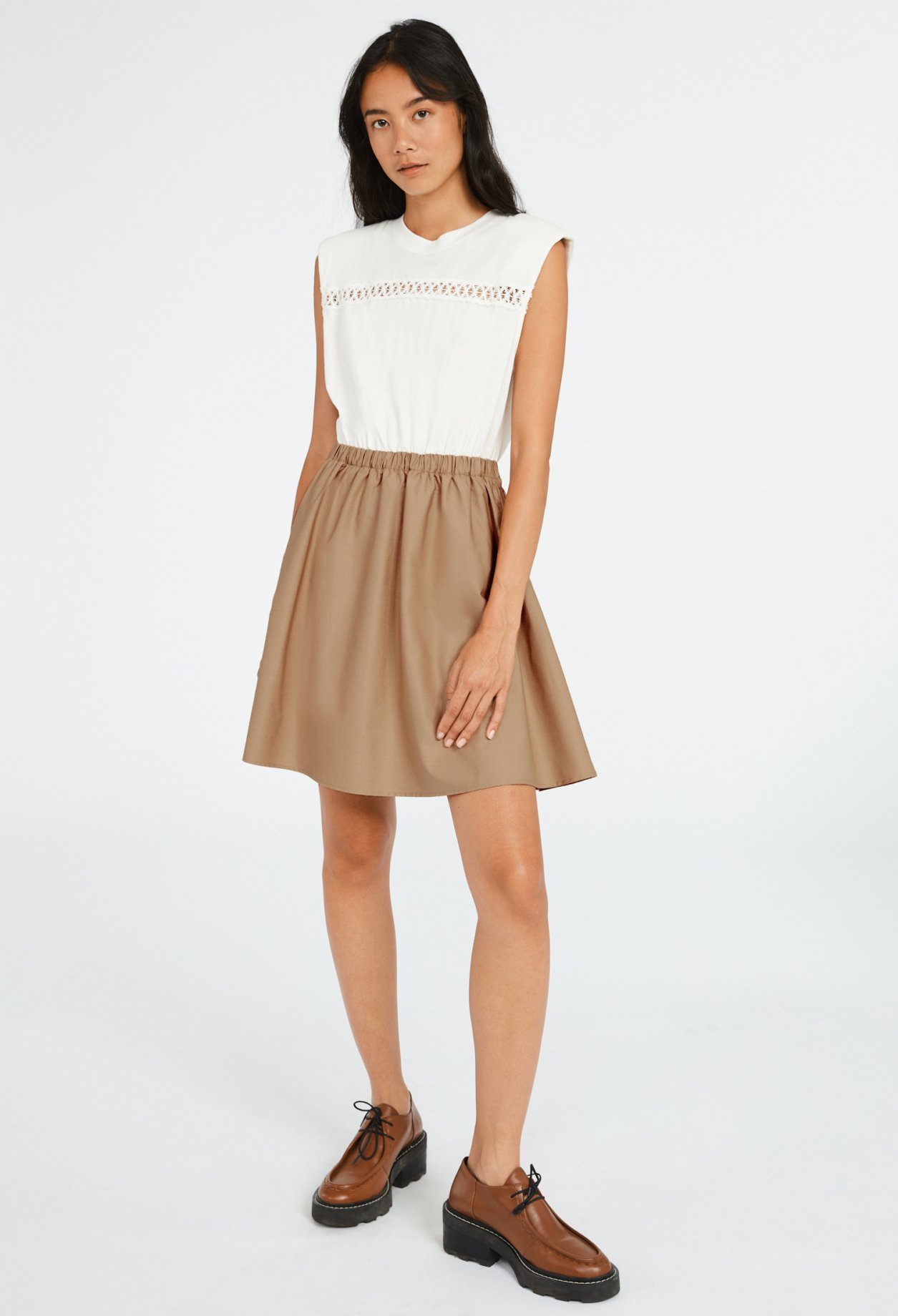 Robe biocolore mi-longue bi mati&egrave;res