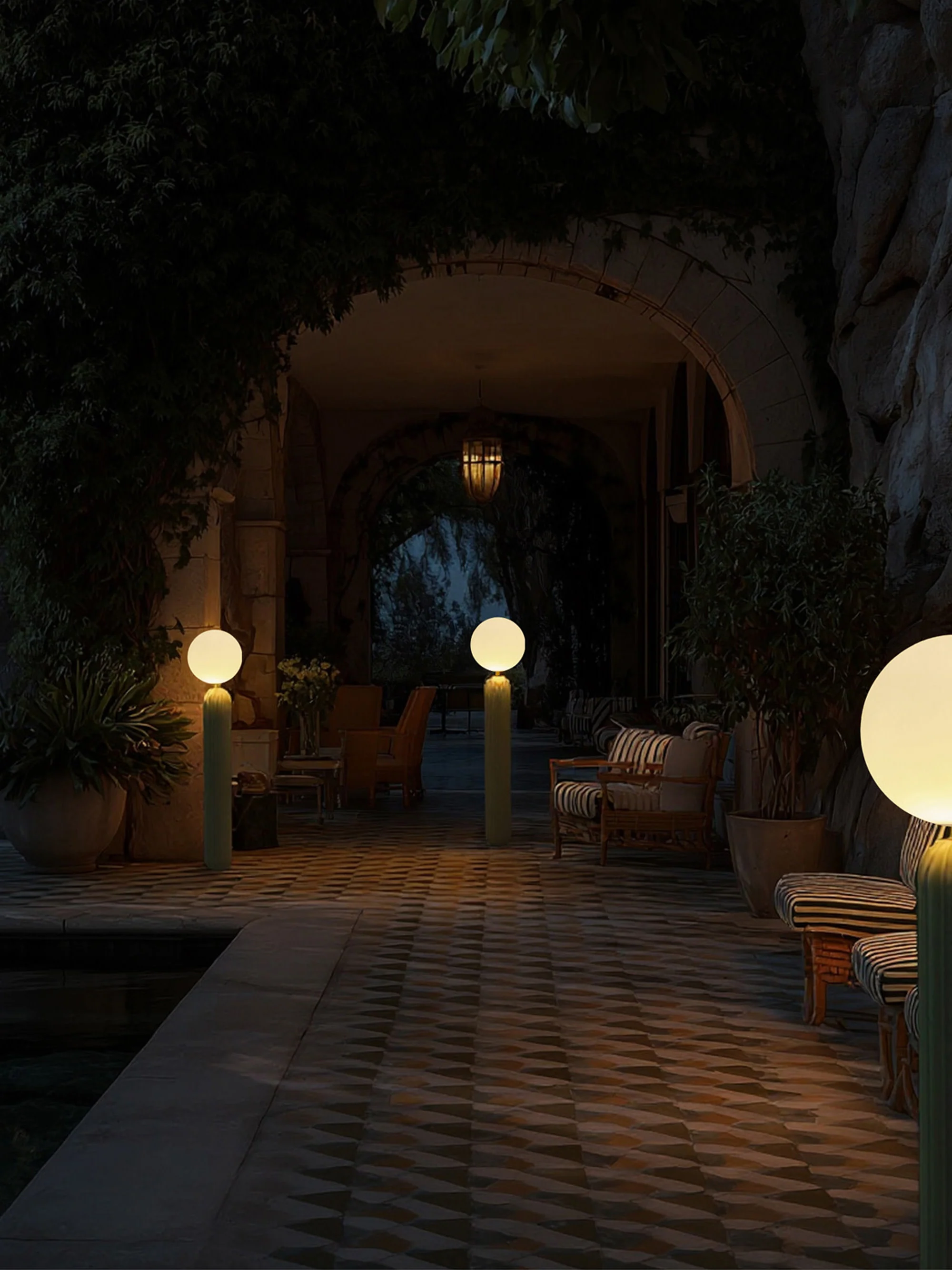 Outdoor LED-vloerlamp Monica, dimbaar