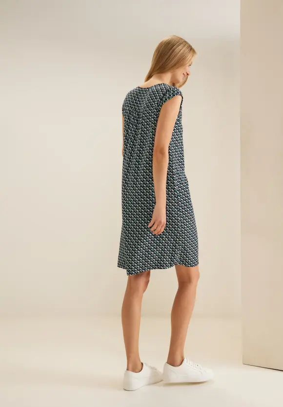 Kleid mit Minimalprint - lagoon green