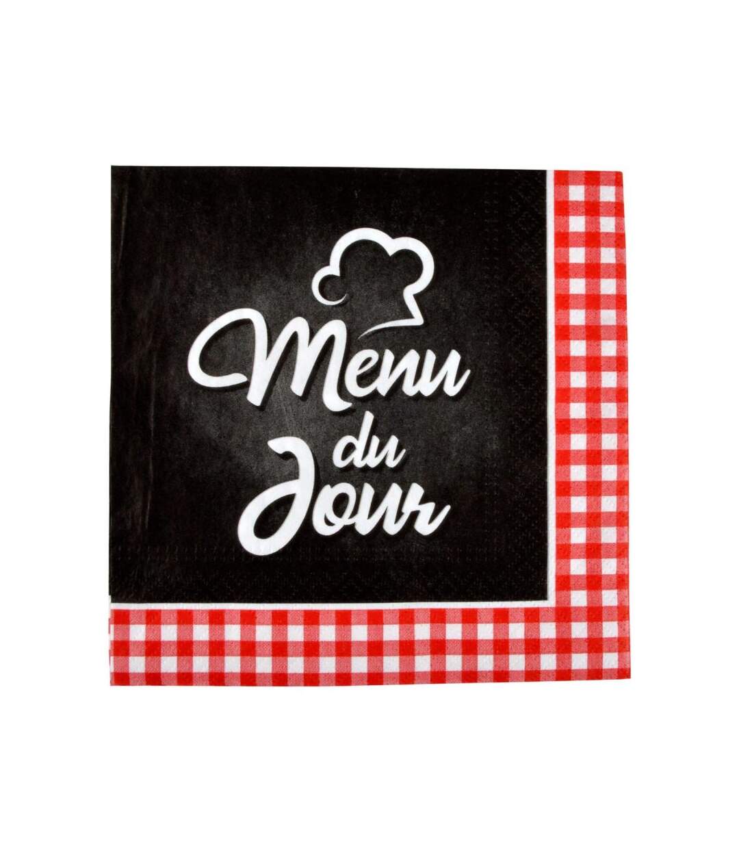 Paris Prix - Lot De 20 Serviettes En Papier menu Du Jour 33x33cm Noir