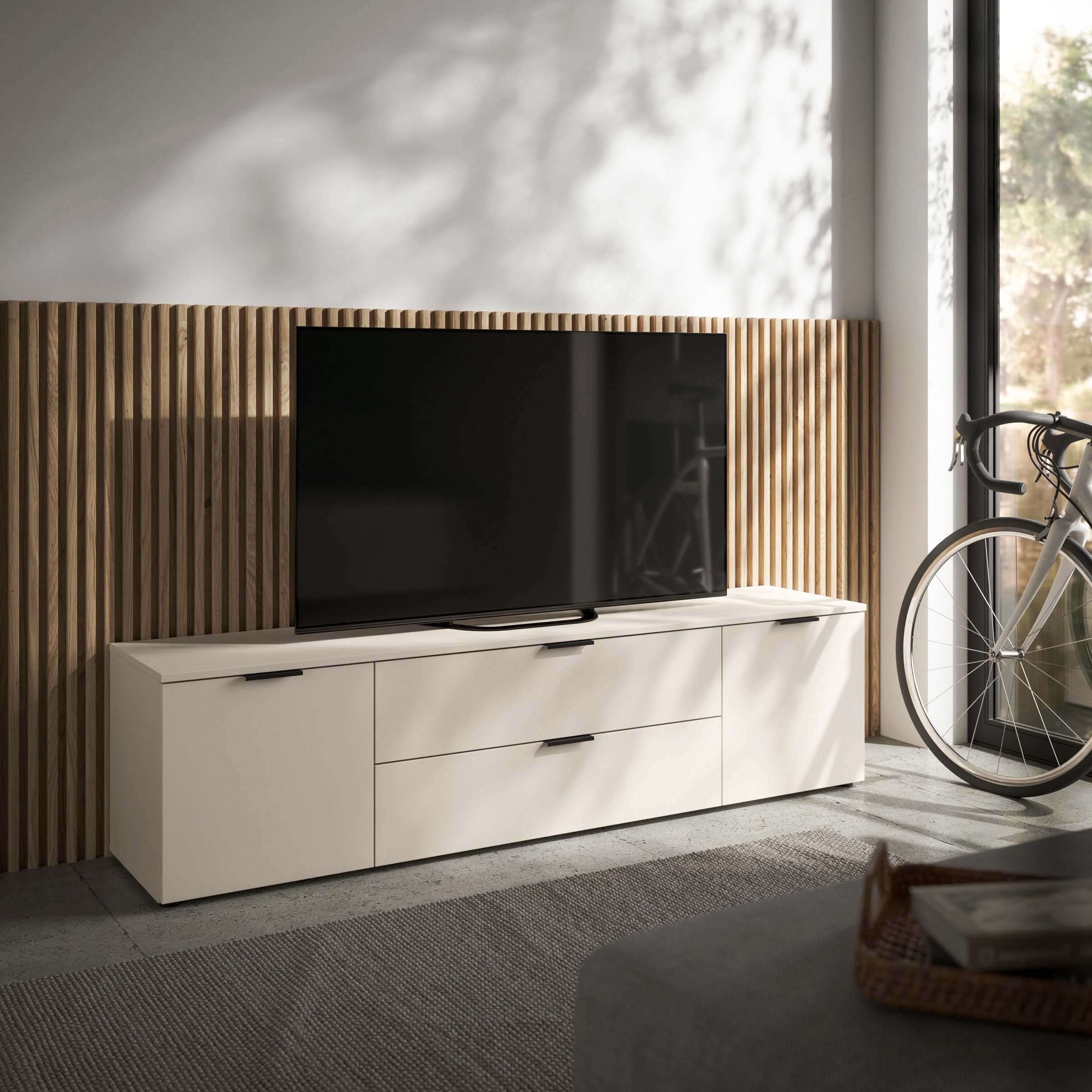 HBZ Lowboard »Linz TV-Unterschrank, BxHxT 180x47x40cm« 1 Stk. tlg. Breite 180cm,Lip-Griff, Melaminbeschichtung