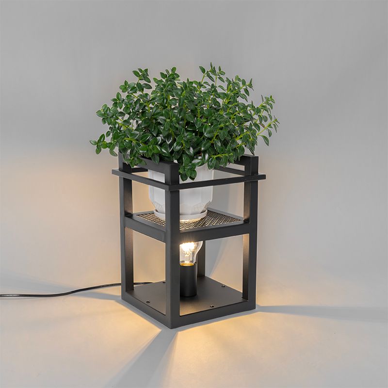 Industriële tafellamp zwart - Cage Rack
