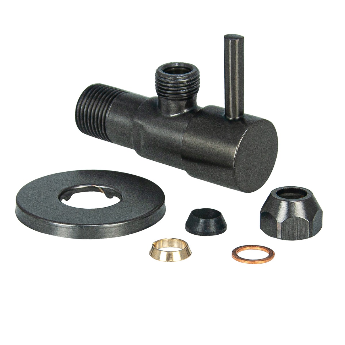 Mueller Skipe hoekstopkraan 1/2 x 3/8 of knel 10mm gunmetal verouderd ijzer