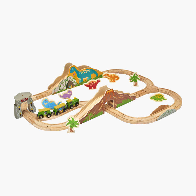 Togbane i tre med dinosaurtema