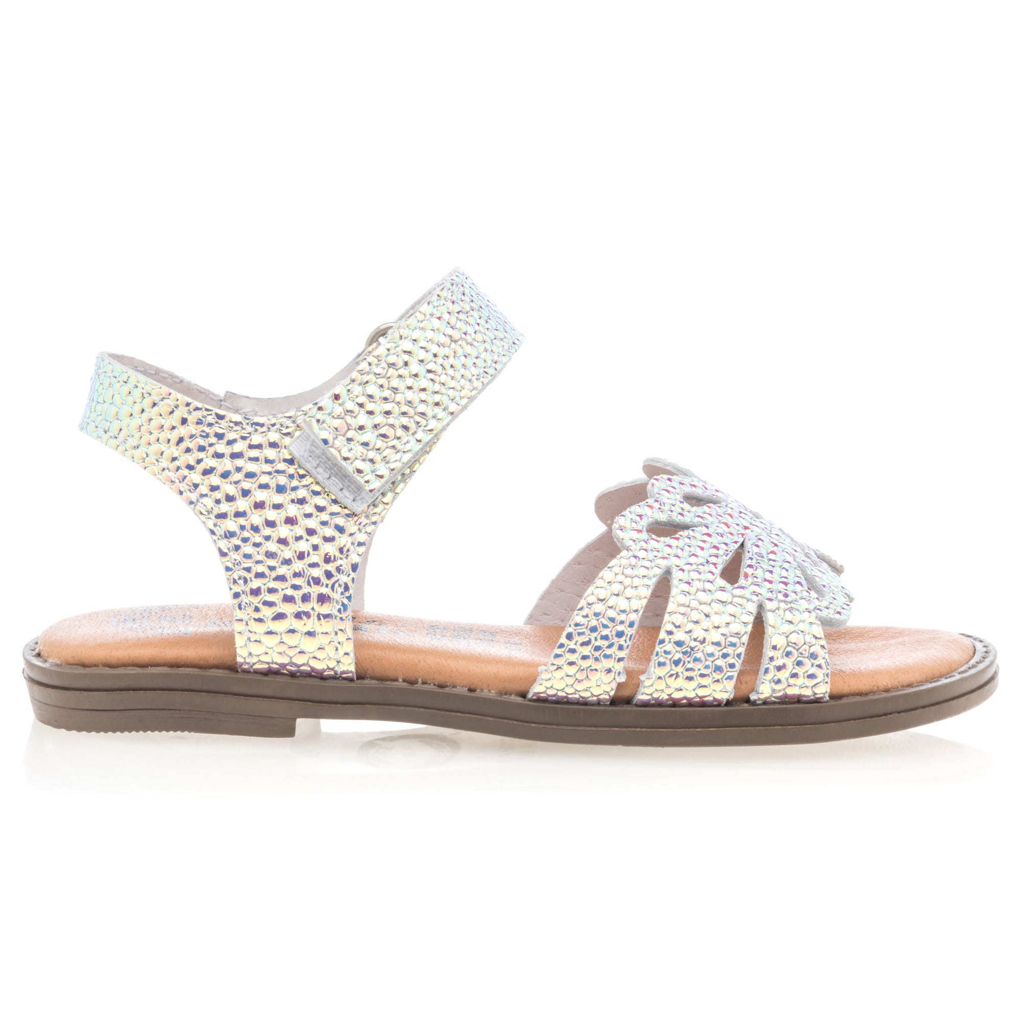 Nu-pieds Fille en cuir or