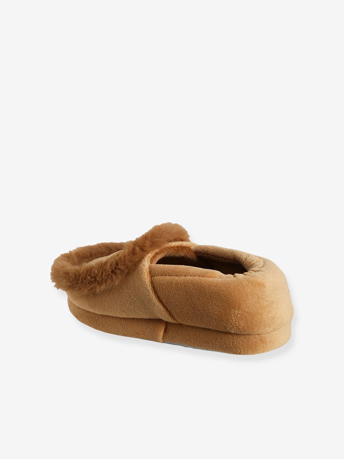 Pantufas infantis com forro de veludo 