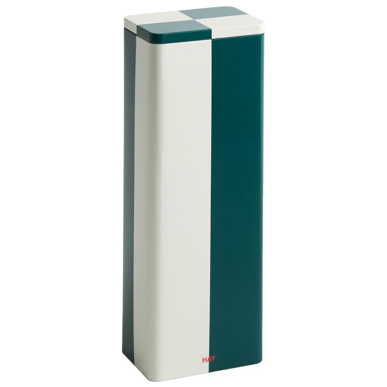 Hay Tin Container opberger slim Green and Off-White