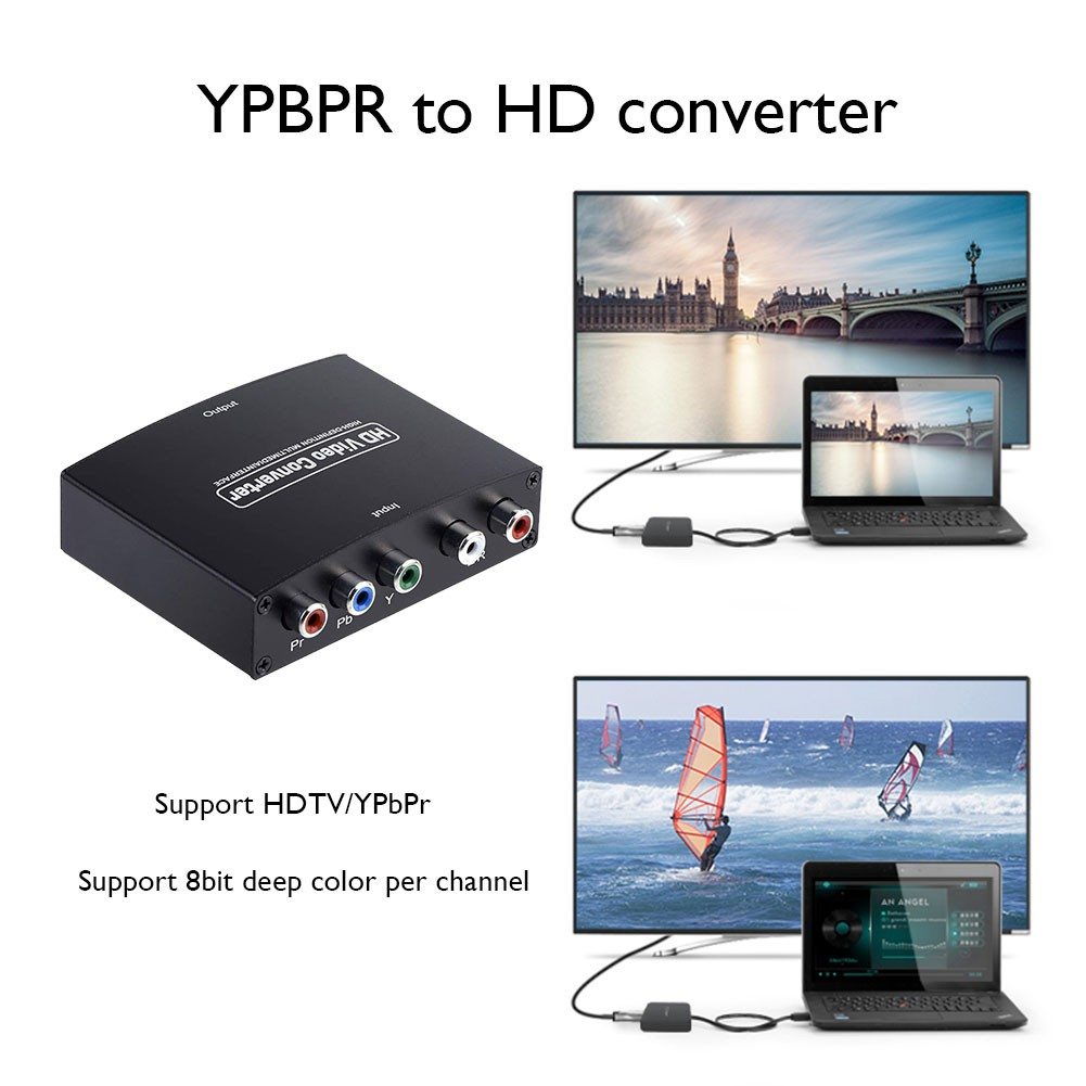 Mini Component YPbPR R/L auf HDMI 1080P Konverter Adapter für Sony PlayStation 2 PS2 / Sony Playstation 3 PS3 / TV / PC / DVD - Schwarz