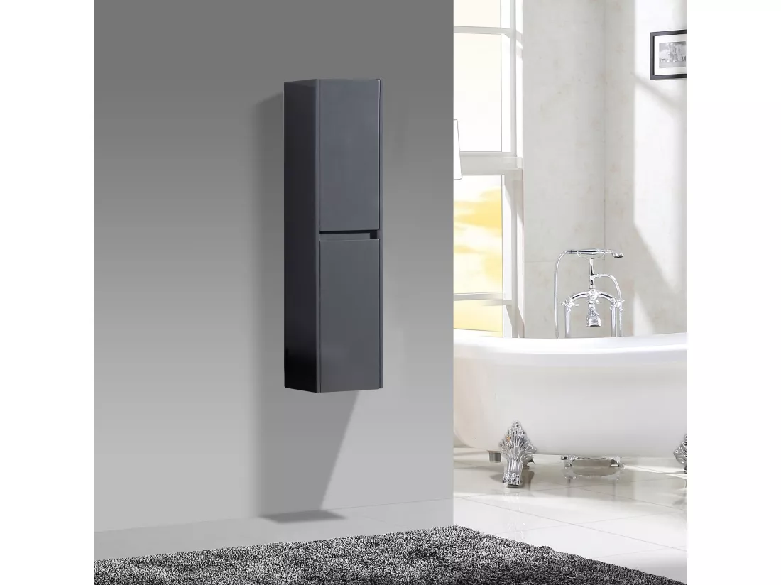 Colonne salle de bain 120 cm gris laque Aquadoli