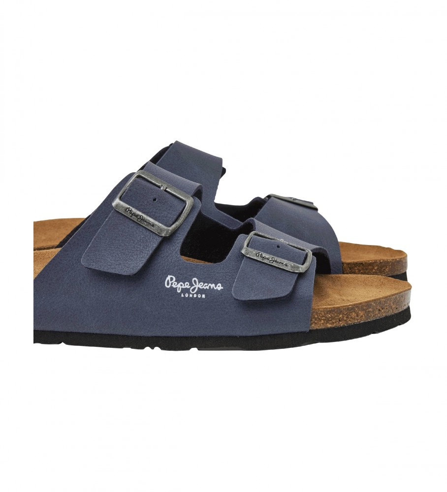 Sandálias anatômicas Pepe Jeans Double Chicago na cor azul marinho