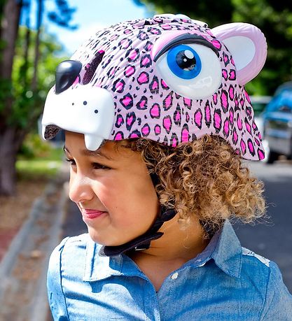 Crazy Safety Fahrradhelm m. Leicht - Leopard - Pink