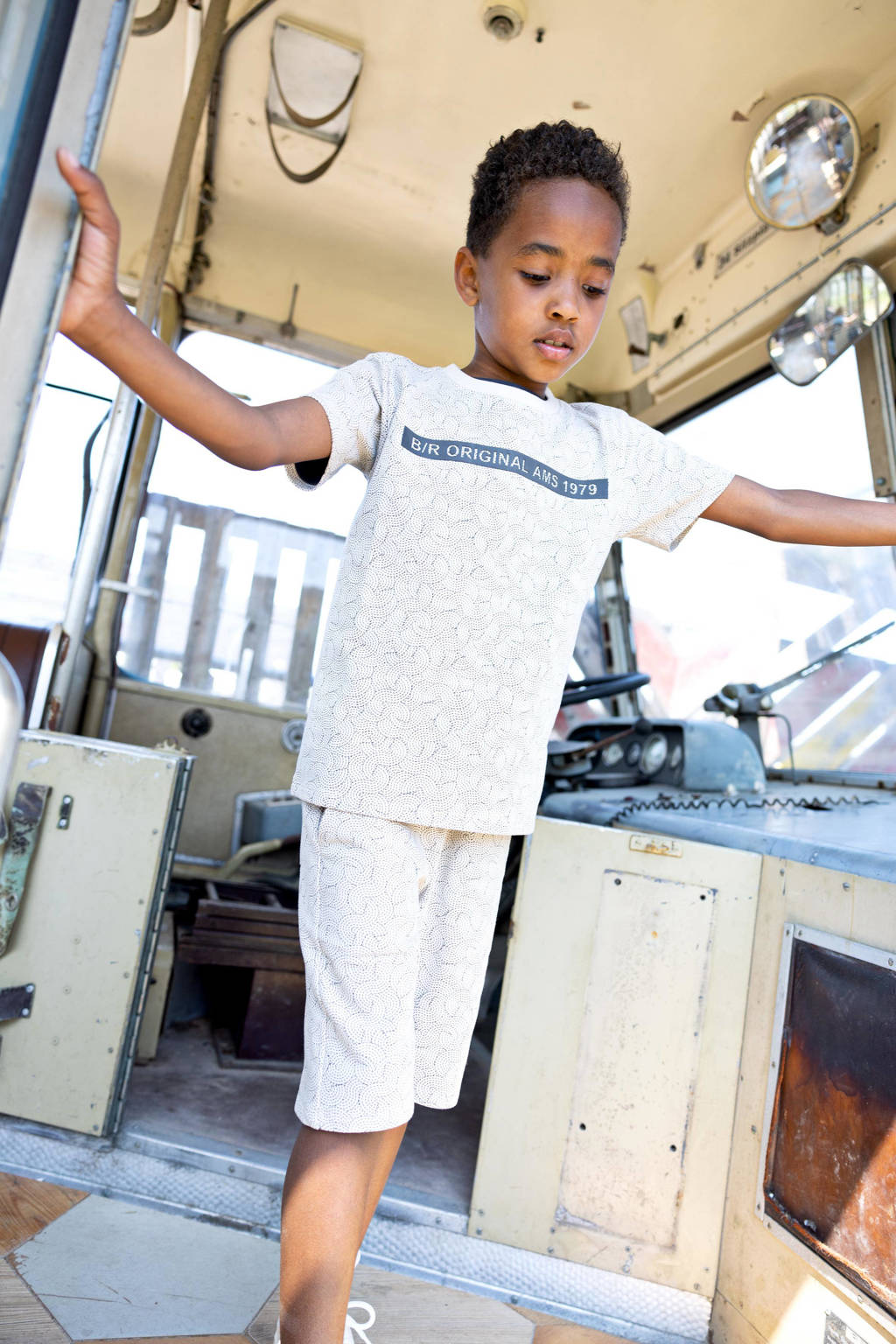 Blue Rebel T-shirt Joaquin met tekst ecru