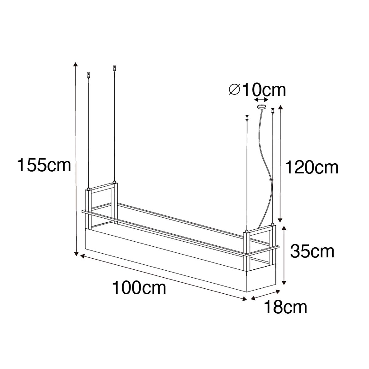 Smart hanglamp zwart met rek incl. 4 Wifi GU10 - Cage Rack