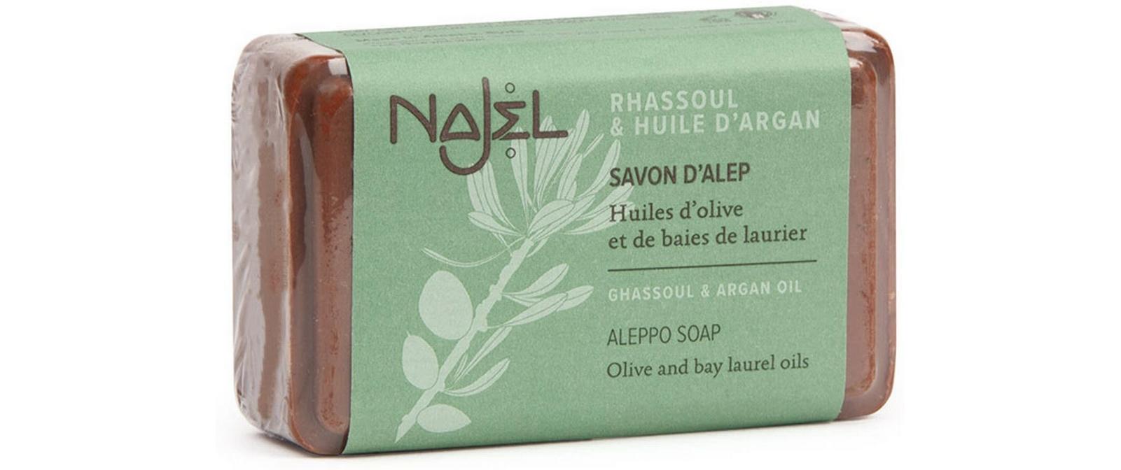Pflegeseife Aleppo Seife Argan und Rhassoul 100 gNatürliche Pflegeseife mit Lavaerde und Arganöl