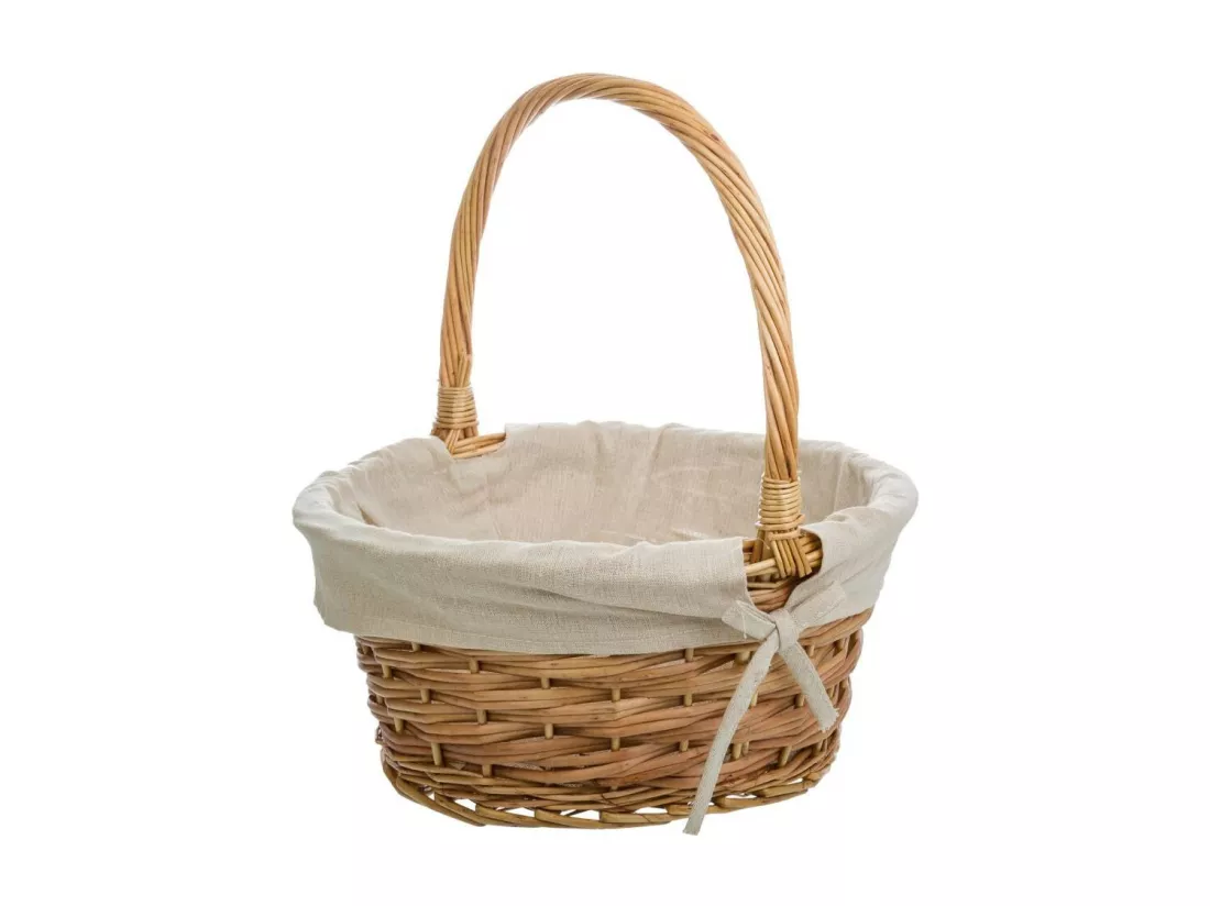 Ensemble de 3 paniers en osier marron doublés