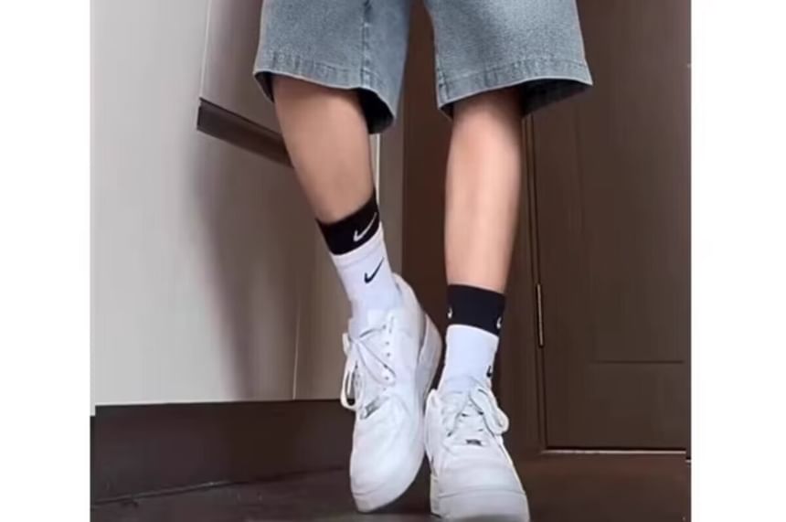 farrahces - Gewassen denim shorts met trekkoordtaille