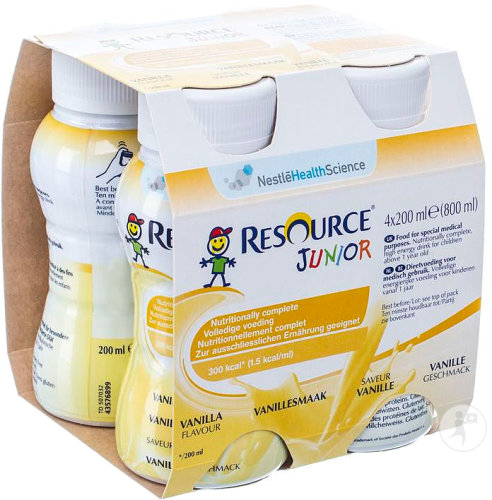 Nestlé Resource Junior Saveur Vanille Bouteilles 4x200ml