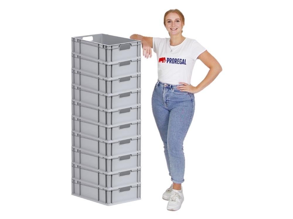 PROREGAL Eurobox Nextgen Economy Handgrepen Open HxBxD 17 x 40 x 60 cm 34 Liter Euro Container Transportbox Stapelbak