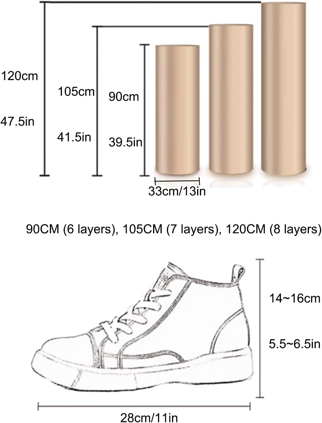 Schuhschrank, Rotierendes Schuhregal 360° Original, Freistehender Rotierender Schuhständer Aus Metall, Vertikales Schuhregal für Die Aufbewahrung Kleiner Räume, Einfach Und Modern ( Color : White , Si