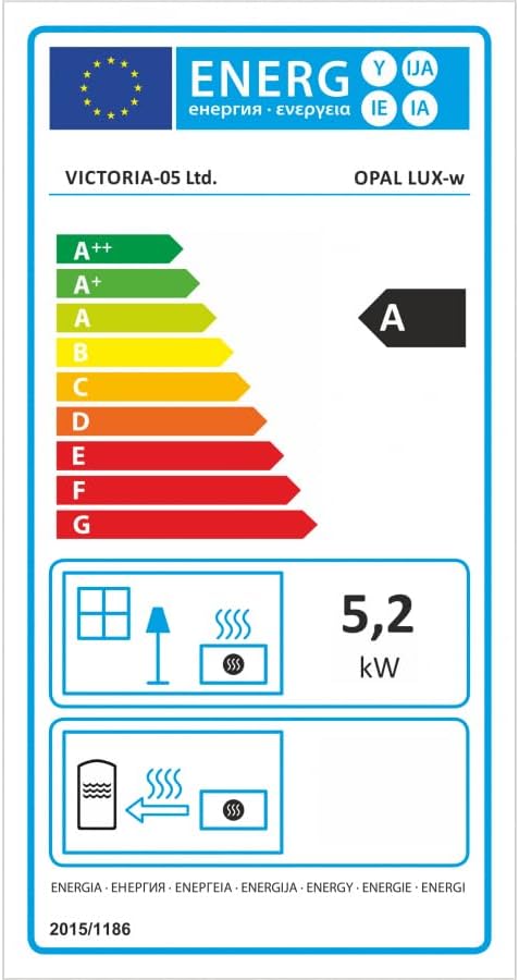Kaminofen Opal Lux-W, EEK A, 5,2 kW, BImSchV Stufe 2, Wirkungsgrad 80%, Eco Design